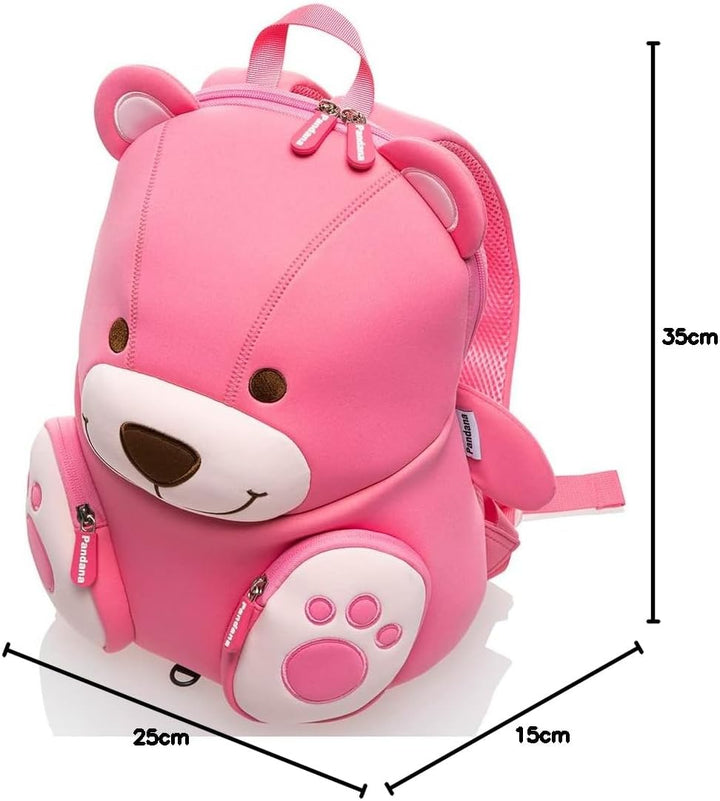 Pandana Grosser Kinderrucksack Bella Bär mit Brustgurt für Mädchen im Kindergarten oder Kita aus iso