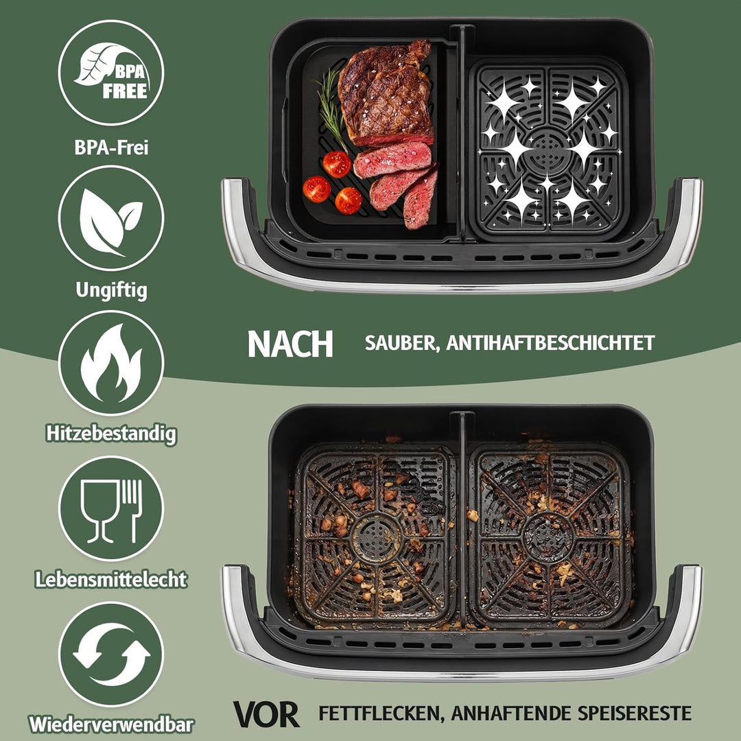 Airfryer Zubehör für Ninja AF500EU Foodi FlexDrawer Dual Zone Ninja Heissluftfritteuse Zubehör mit 1