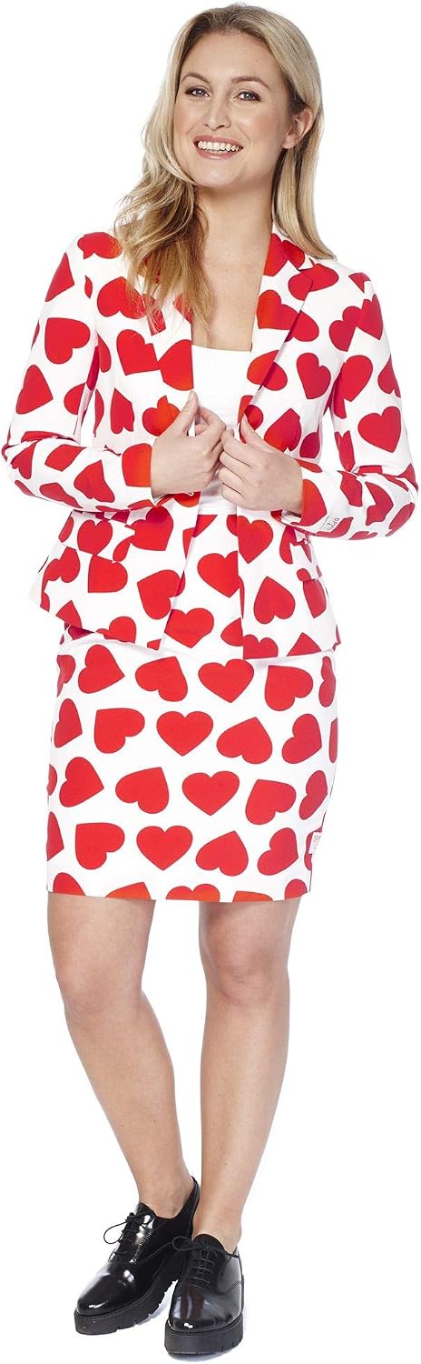 OppoSuits - Verrückter Anzug mit lustigen Prints für Damen - Komplettes Set: Jacke und Rock 32-34 Qu