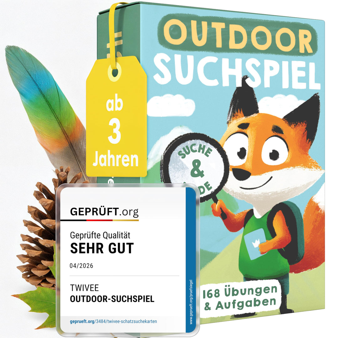 TWIVEE - Schatzsuchekarten - Finde es Suchspiel - Gefunden Outdoor Suchspiel Kinder - Spiele ab 3, 4