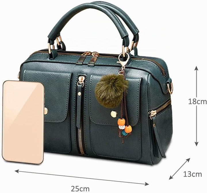 NICOLE &amp; DORIS Damen Mode Handtaschen Modestil Kunstleder Tasche Reissverschluss Umhängetasche Damen