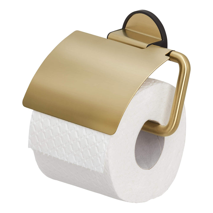 Tiger Tune Toilettenpapierhalter mit Deckel, Montage ohne Bohren dank integrierter Klebefolie, optio