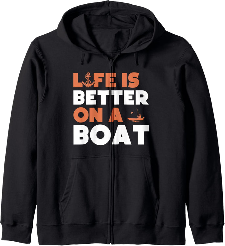 Life is better on a boat, lustiger Segelbootfahrer Kapuzenjacke