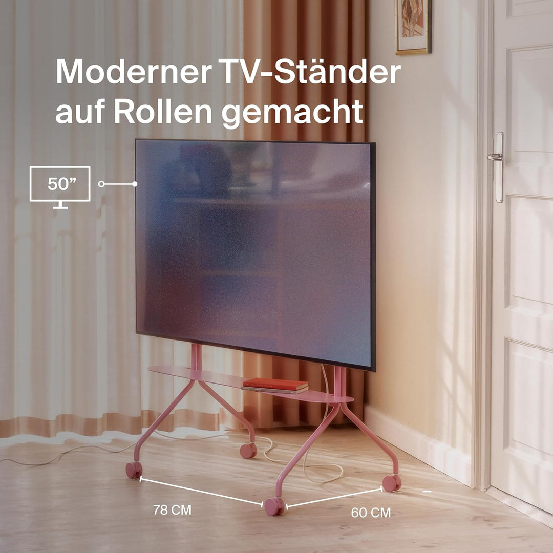 Pedestal Moon Rollin’ TV Ständer mit Rollen für Fernseher 44–60 Zoll | Fernsehständer &amp; TV Wagen | T