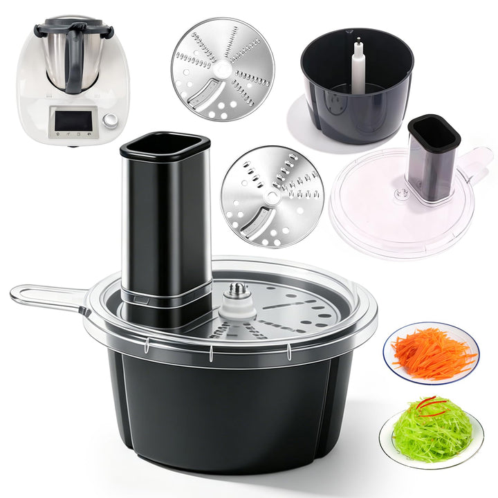 Gemüseschneider elektrisch für Thermomix TM5 TM6, Spiralschneider &amp; Gemüsereibe aus Edelstahl, für Z