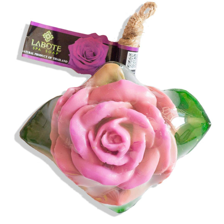 LABOTE Handgemachte thailändische Bio Naturseife Rose Rot + Weiss + Rosa + Orange + Violett mit typi