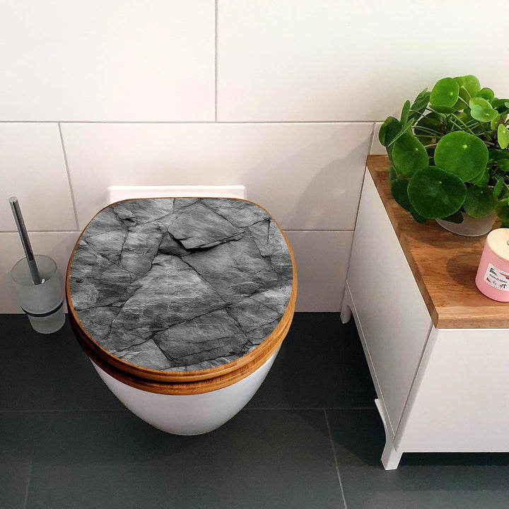 banjado Design WC Sitz Bambus Absenkautomatik 45,8x37,5cm - Toilettendeckel mit Absenkautomatik Holz