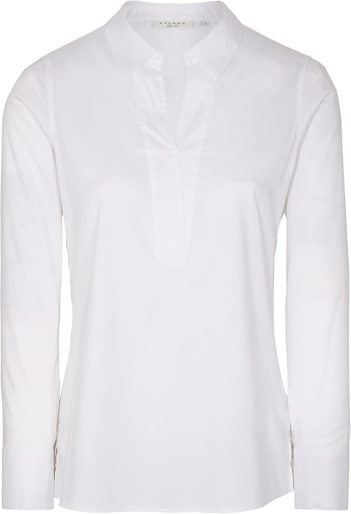 eterna Fitted Bluse Langarm Performance Hemdkragen Stretch Grösse 38 Weiss, 38 Weiss