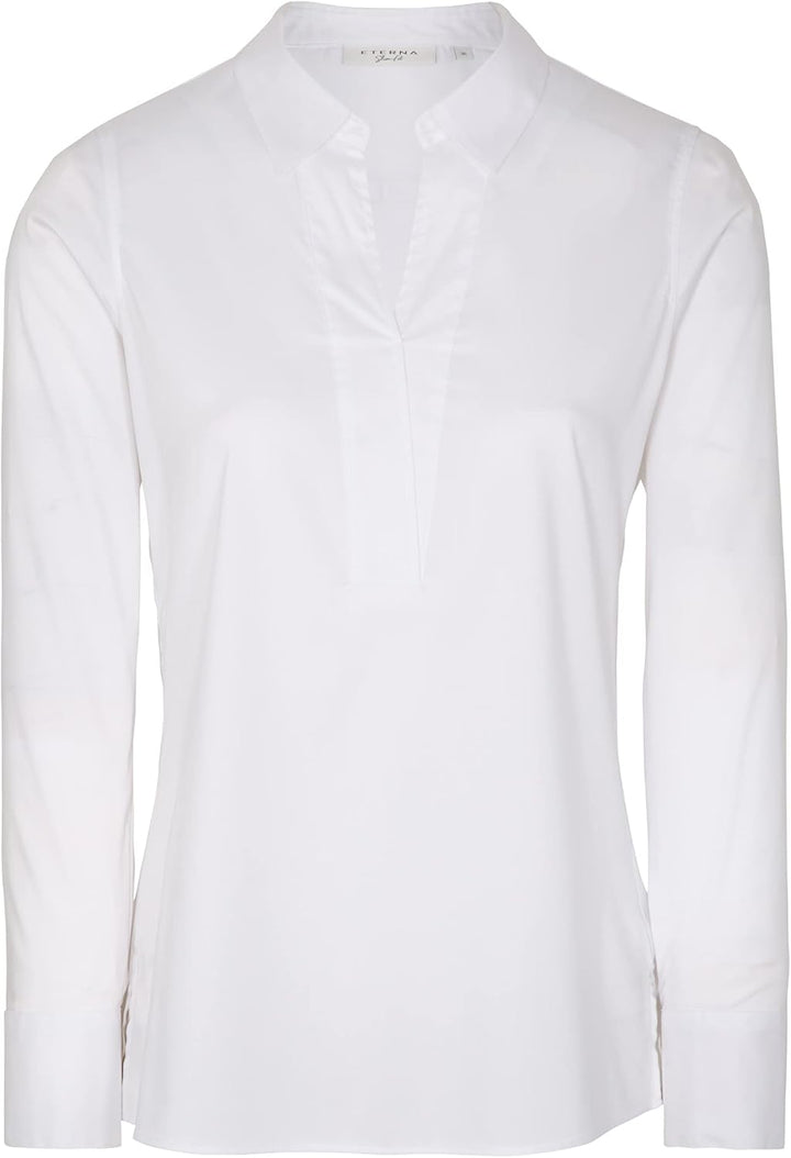 eterna Fitted Bluse Langarm Performance Hemdkragen Stretch Grösse 38 Weiss, 38 Weiss