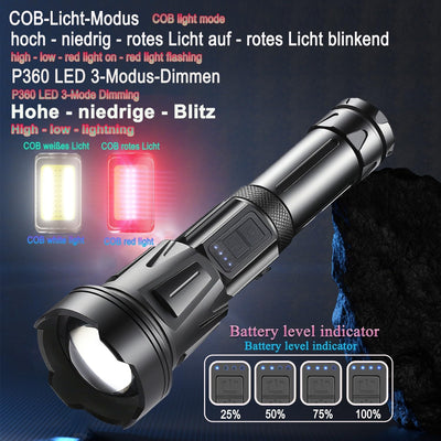 ASORT LED Taschenlampe Extrem Hell 40000 Lumen, USB Wiederaufladbare, 36 Kerne LED, IPX67 Wasserdich