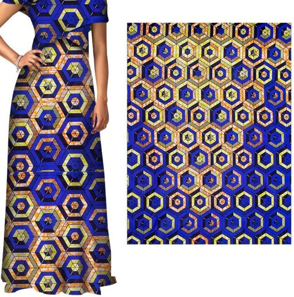 Fituenly Afrikanischer Stoff Afrikanischer Ankara-wachsdruckstoff Geometrisches Muster Polyesterstof