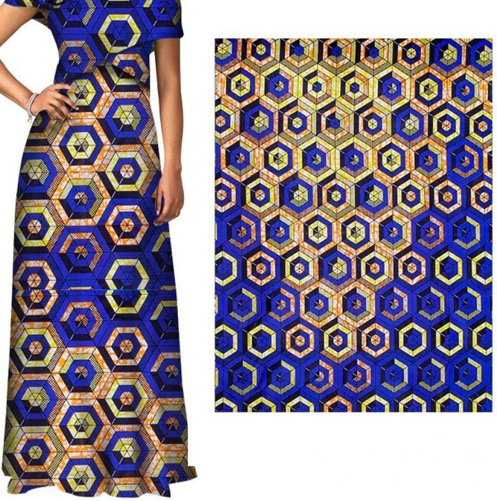 Fituenly Afrikanischer Stoff Afrikanischer Ankara-wachsdruckstoff Geometrisches Muster Polyesterstof