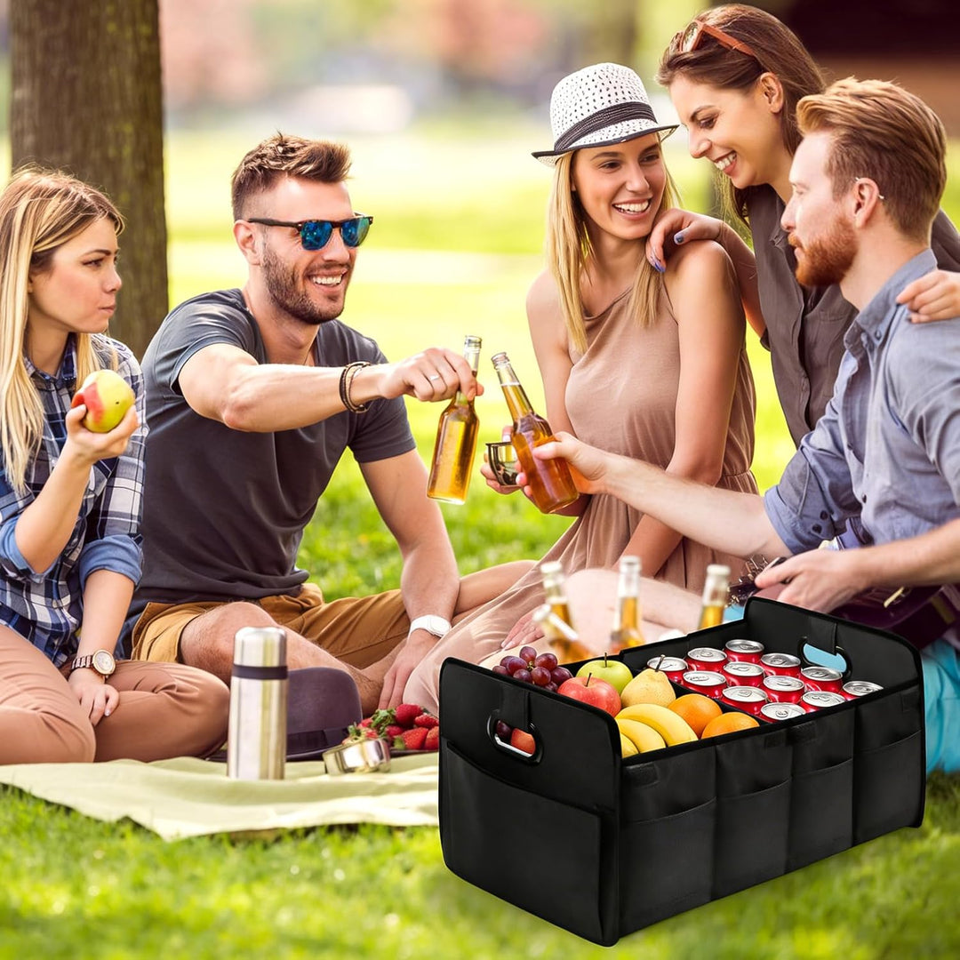 ZYNERY Kofferraum Organizer Set - 1 Aufbewahrungsbox + 1 Aufbewahrungstasche, faltbar rutschfest ver