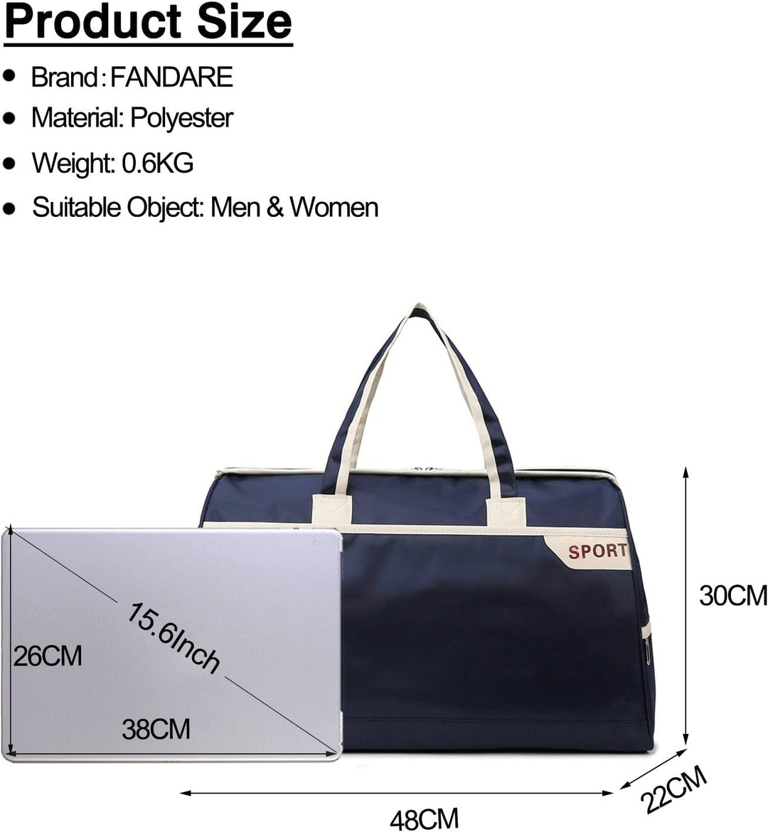 FANDARE Reisetaschen Sporttasche Klassische Sporttaschen Herren Damen Handgepäck Weekender Umhängeta