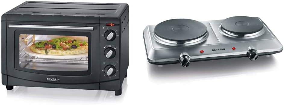 SEVERIN Back- und Toastofen mit Umluftfunktion, Mini Backofen, Heissluftofen mit 20 L Kapazität, 1.5