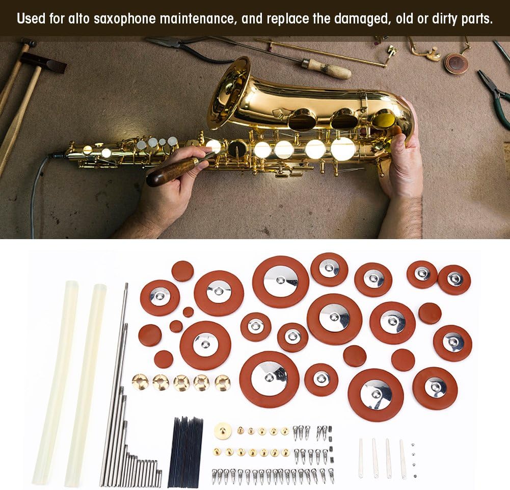 Dilwe Altsaxophon Repair Tools, Alt Sax Musical Instrument Schrauben Pad Mutter DIY Zubehör