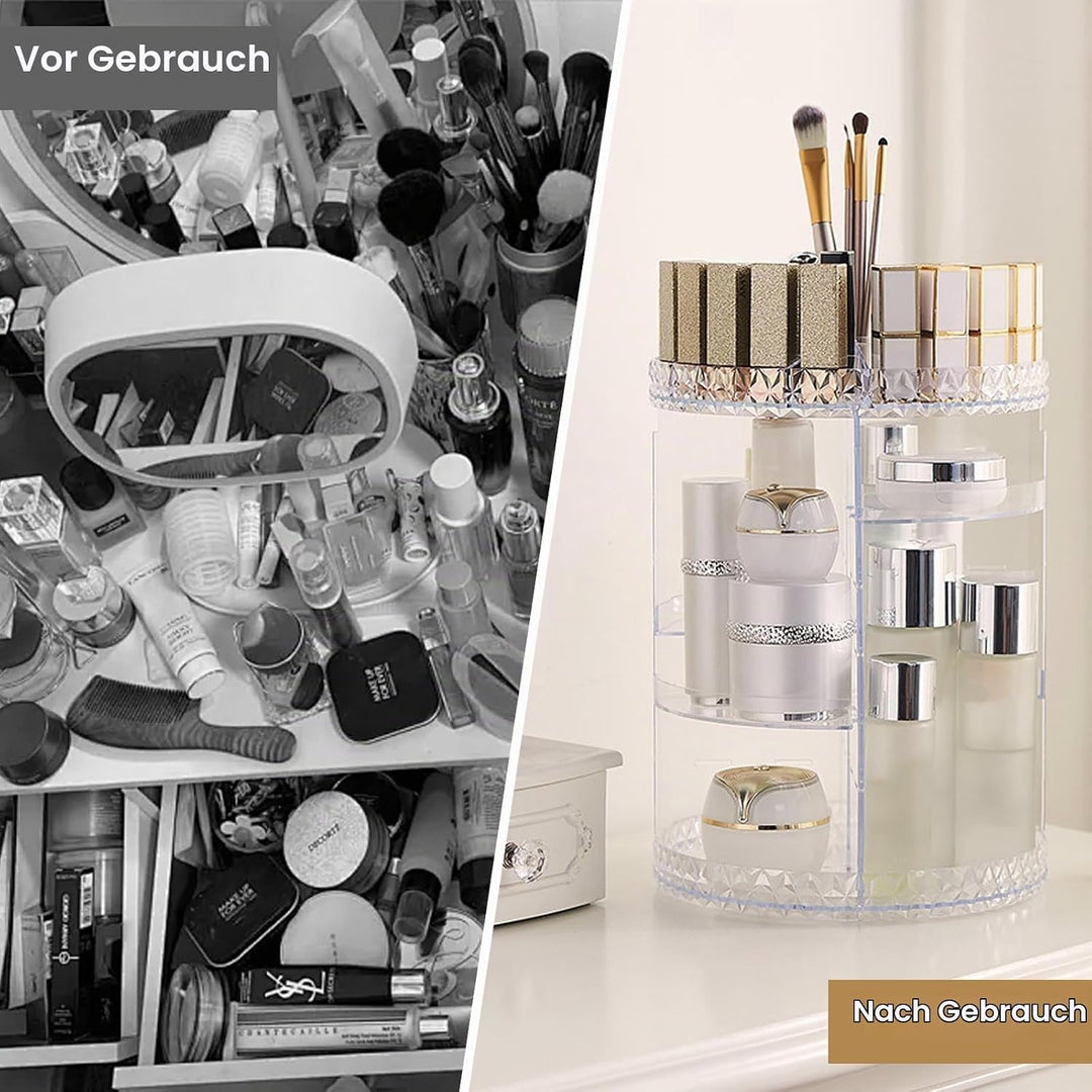 360 Grad drehbarer Make-up-Organizer, Acryl Make-up Organizer für Parfüm Kosmetik Lippenstift, gross