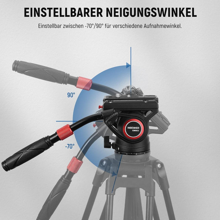 NEEWER Videostativ Fluidkopf mit Schnellwechselplatte, kompatibel mit DJI RS Gimbals Manfrotto, Tele
