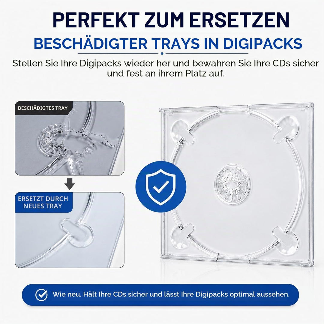 10 x Durchsichtiges CD-Disc-Digitray für Digipacks