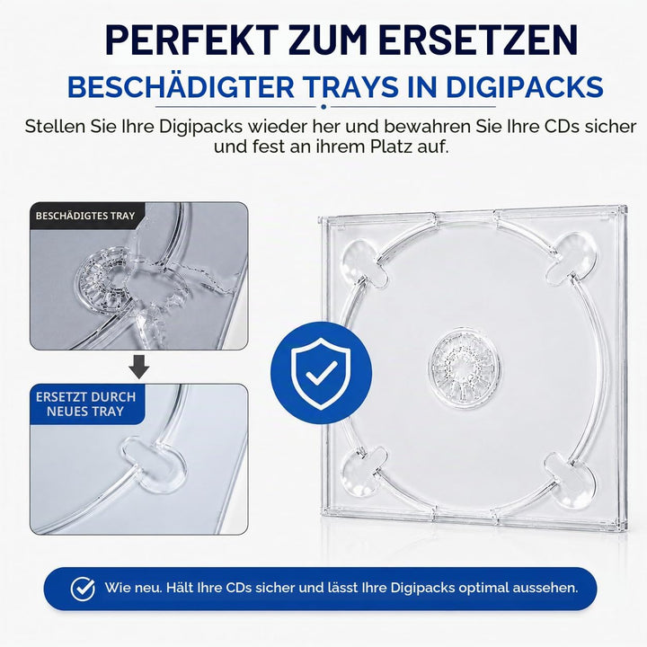 10 x Durchsichtiges CD-Disc-Digitray für Digipacks