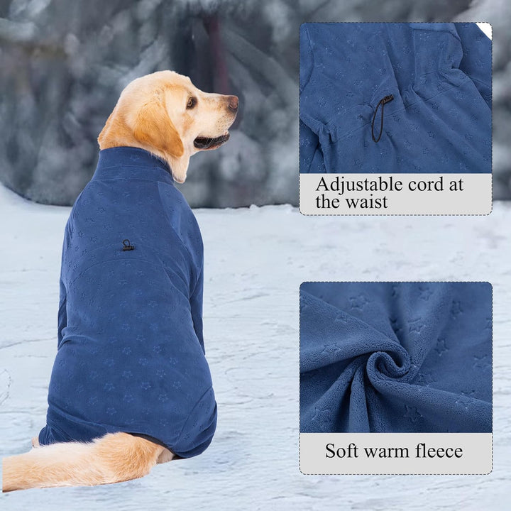 Prägung Hundemantel Fleece Hundepullover Mit Beinen Winterjacke Warm Hundepyjama Hundebademantel Gro