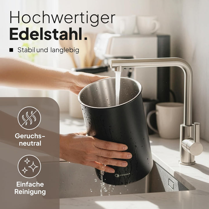 JODORA Kaffeedose Luftdicht 1KG Bohnen aus hochwertigen Edelstahl mit innovativem Vakuumverschluss -