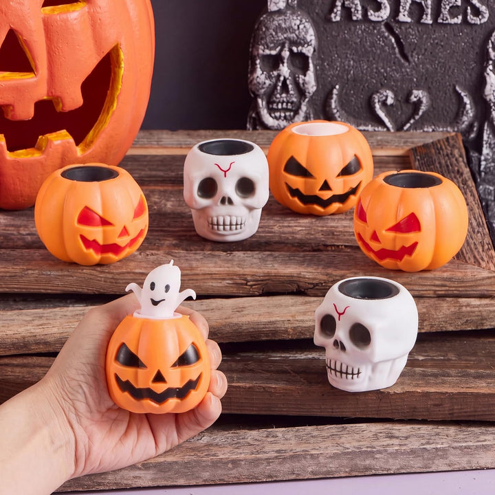 JOYIN 12 Stück Halloween-Quetsch-Spielzeug, Kürbis-Skelett, Quetschspielzeug für Halloween-Party, Ge