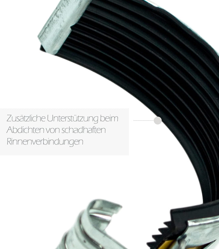Zink Rinnenverbinder für 33er Dachrinne inkl. Wulstverbinder und Schnappverschluss mit EPDM Dichtung