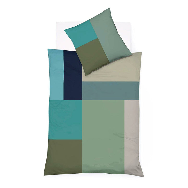 fleuresse Mako-Satin Bettwäsche Bed Art S Seraing Herbs 1 Bettbezug 155 x 220 cm + 1 Kissenbezug 80