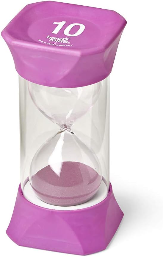 Learning Resources Jumbo-Sanduhr (10 Minuten), violett, weiche Gummi-Endkappen bieten leises Pausen,