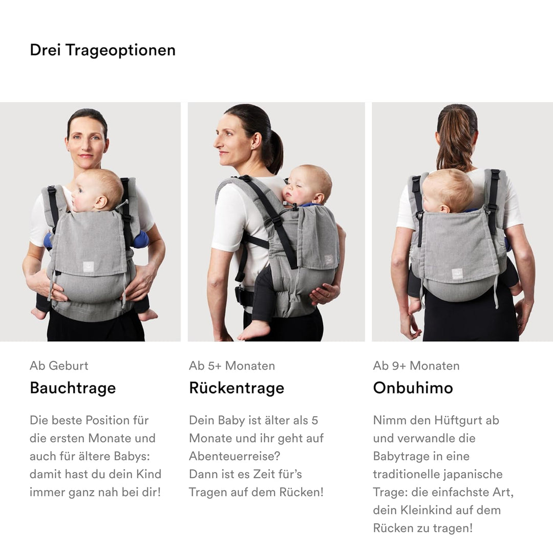 Stokke Limas Babytrage Flex, Alesund Blue (OCS) - Full Buckle Babytrage - Drei Trageoptionen - Siche