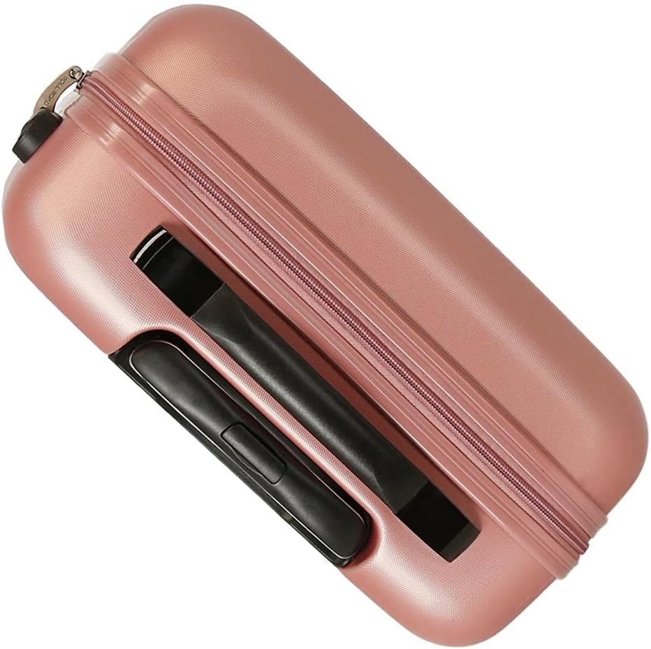 Roll Road India Kabinentrolley, Rosa, 40 x 55 x 20 cm, Hartplastik, seitlicher Kombinationsverschlus