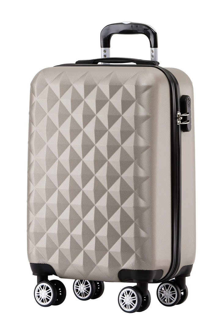 BEIBYE Zwillingsrollen 2066 Hartschale Trolley Koffer Reisekoffer Gepäck M-L-XL-Set (Champagner, M)