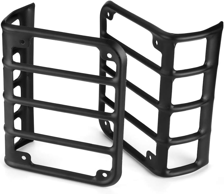 Yctze 1 Paar Rücklicht Lampenabdeckung, Aluminiumlegierung Rücklichter Guard Protector für JK Wrangl