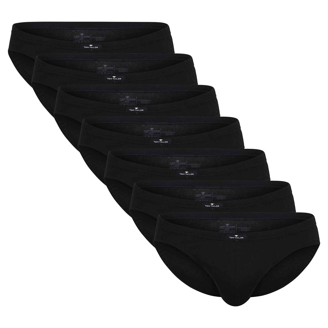 TOM TAILOR 7er Pack Herren Slips aus 100% natürlicher Baumwolle 4 Schwarz-dunkel-uni, 4 Schwarz-dunk