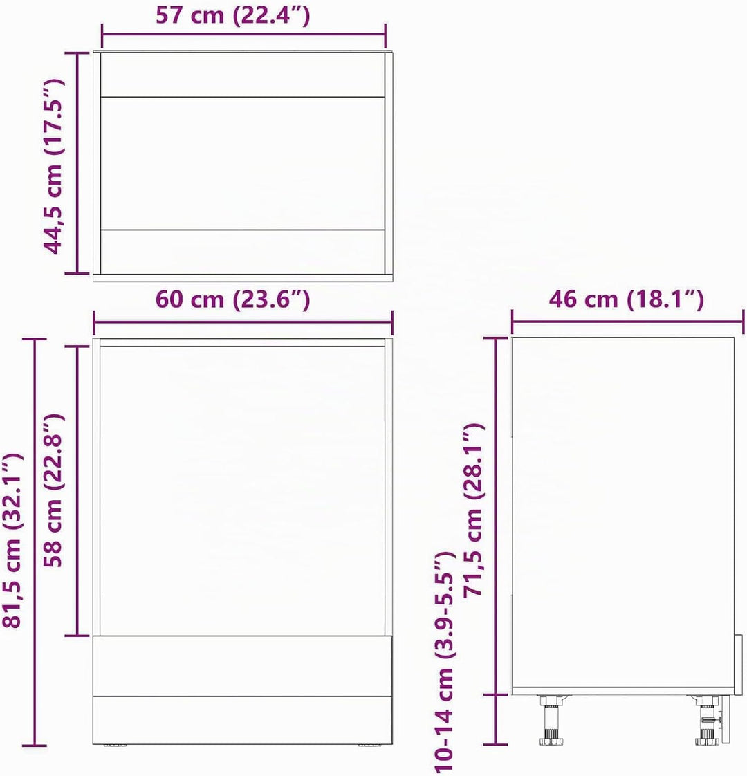 vidaXL Backofenschrank Riga Altholz 60 x 46 x 81,5 cm Holzwerkstoff, Grosser Stauraum, Langlebiger K