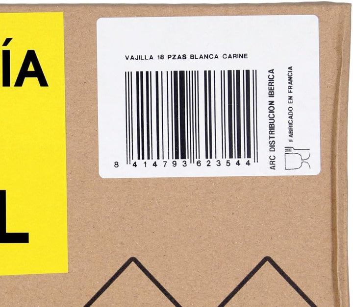 Luminarc Neo Carine Tafelservice aus Opalglas für 6 Personen, 18-teilig, extra robust, weiss, neues