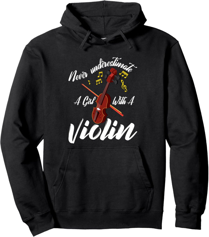 Never Underestimate A Girl With Violin Fun Geschenk Pullover Hoodie