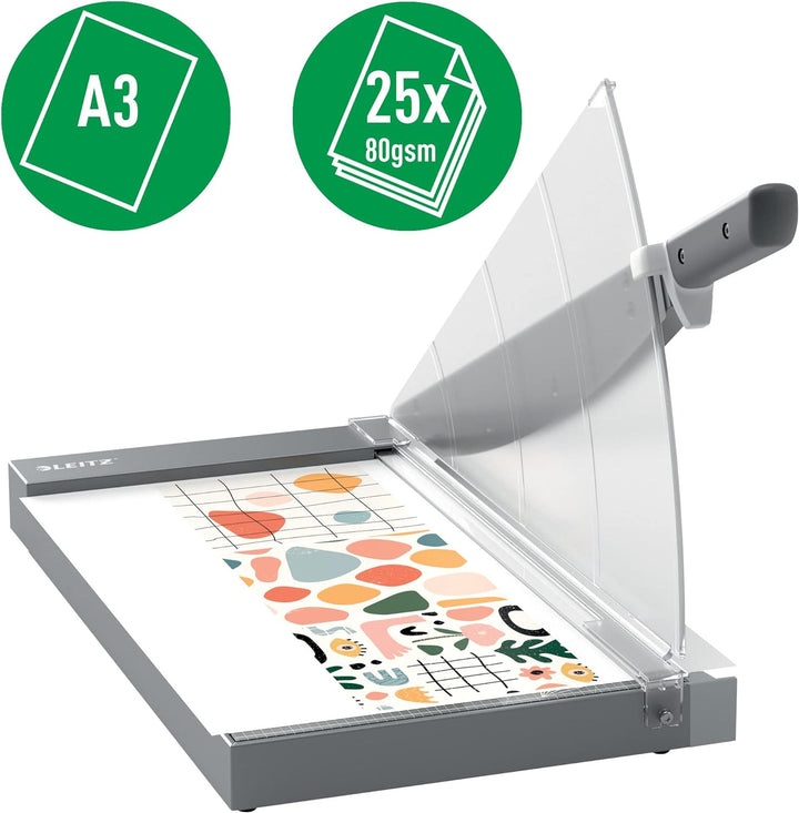 Leitz Precision Office Pro Hebelschneider A4+, bis zu 25 Blatt, Schneidemaschine mit 457 mm Schnittl