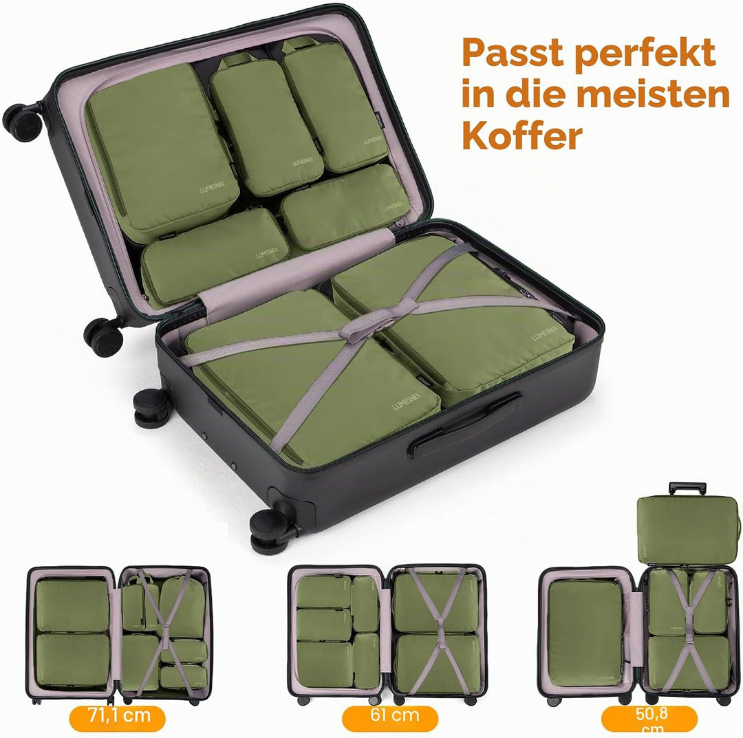 Koffer Organizer Set 8-teilig, Packtaschen für Koffer, Packing Cubes Set für Reise,Packtaschen mit K