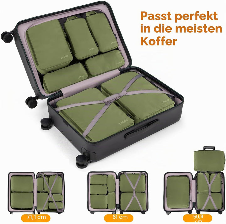 Koffer Organizer Set 8-teilig, Packtaschen für Koffer, Packing Cubes Set für Reise,Packtaschen mit K