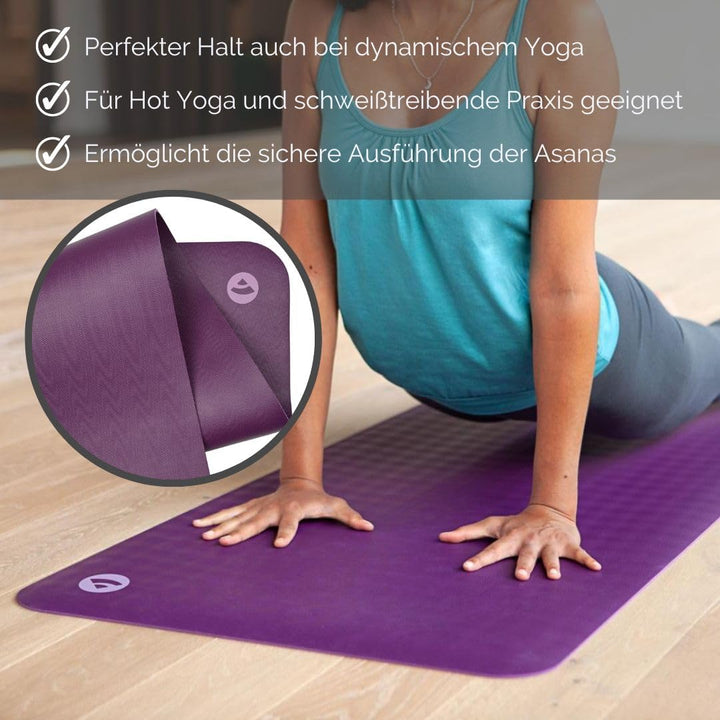 Bodhi Yogamatte ECO PRO XL | Extrem Rutschfester Naturkautschuk | Extra Lang | Ökologisch | Profi-Ma