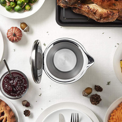 Sauciere Sossenkrug, 304 Edelstahl Thermo-Saucentopf Doppelwandig Isolierte Sauciere Topf Servierkru