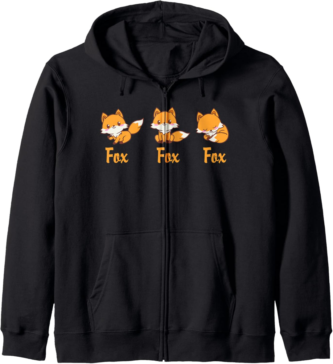 Fox Fox Fox - 3 Cute Kawaii Foxes Kapuzenjacke