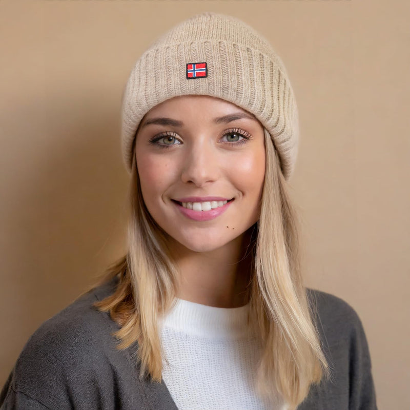 ACE Norway Winter-Mütze aus Schaf-Wolle - warme Strickmütze für Damen & Herren - weiche Wollmütze fü