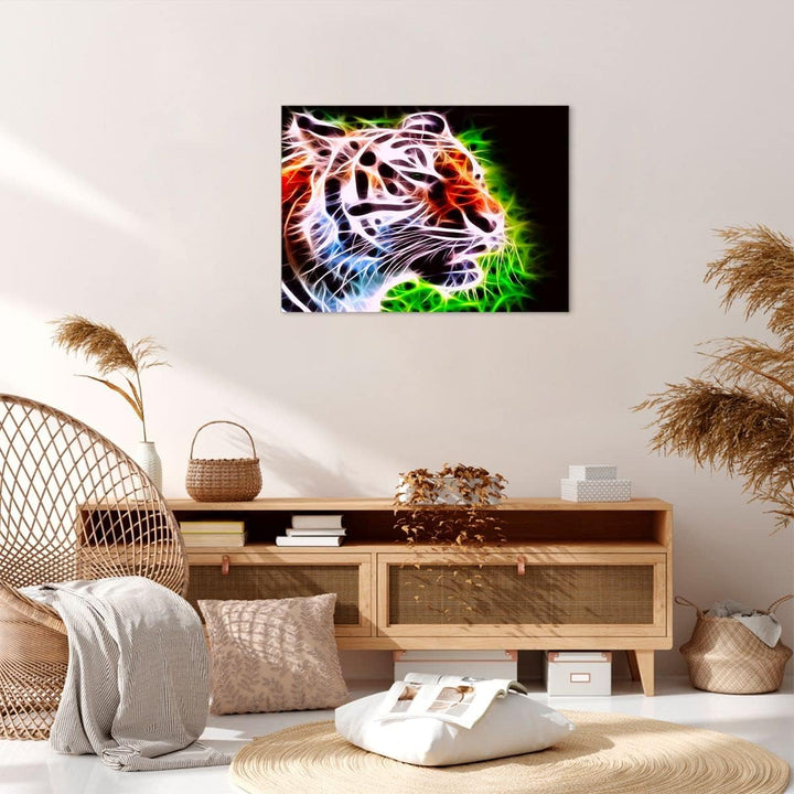 Bilder auf Leinwand Afrika aggression tiere tiger Leinwandbild 70x50cm Wandbilder Dekoration Wohnzim