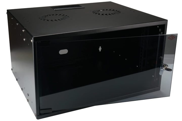 EFB 19 Zoll 06HE Wandgehäuse Basic, Tiefe 450mm 1-teilig, Flat Pack, RAL9005 Schwarz 535 x 304 x 450