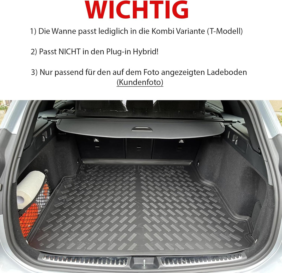 ELMASLINE 3D Gummimatten & Kofferraumwanne Set für Mercedes C-KLASSE W206 ab 2021 Kombi T-Modell | P
