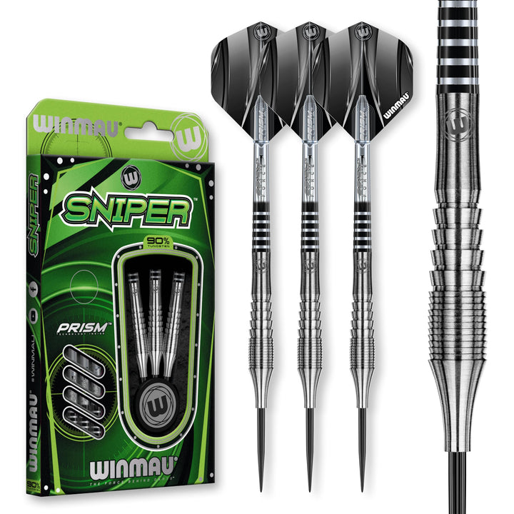 WINMAU Sniper 23 Gramm Professionelles Wolfram-Dart-Set mit Flights und Schäften (Shafts)
