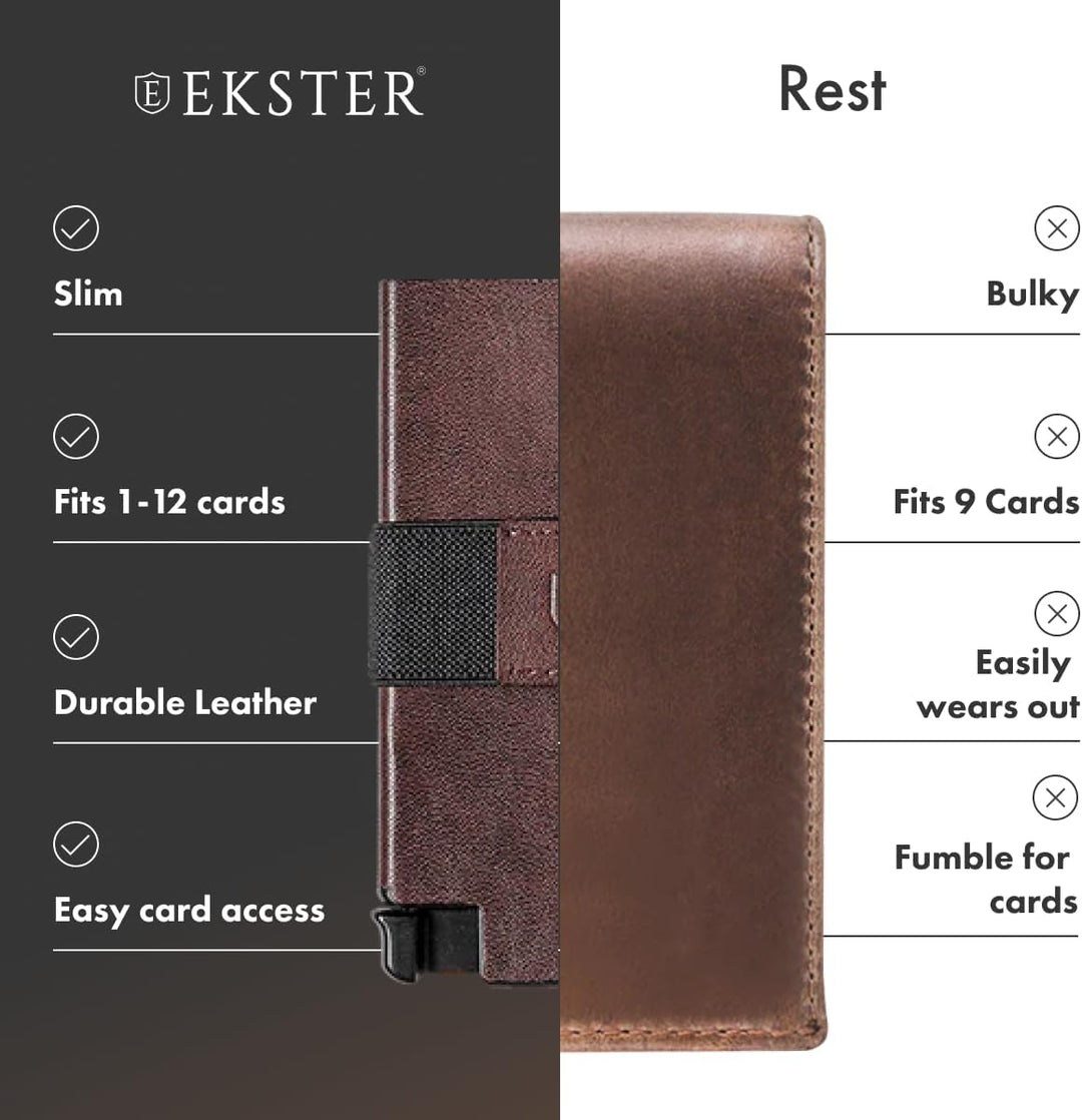 Ekster: Senate – Leder Kartenhalter Geldbörse – RFID-Blockierung – schneller Kartenzugriff OSFA Klas